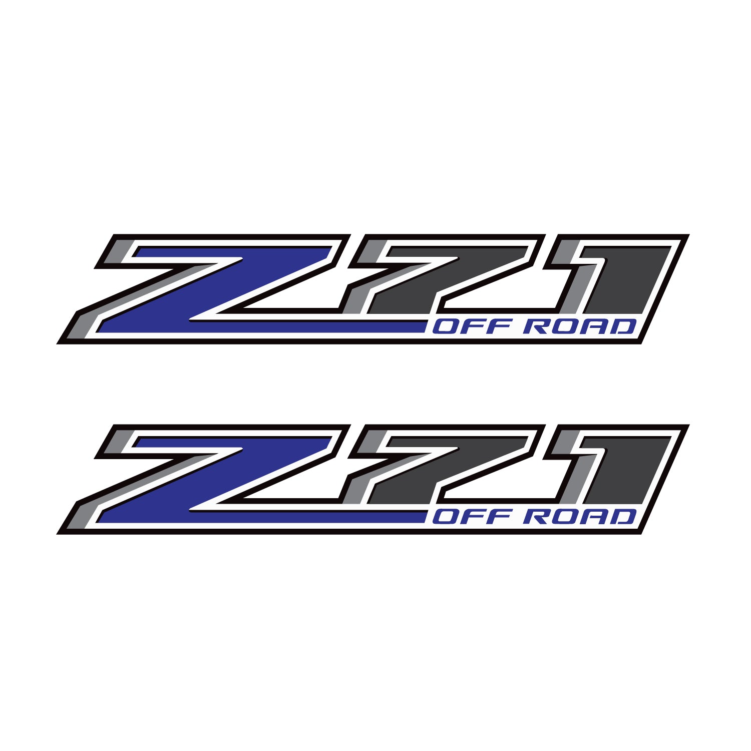 Z71 Offroad Truck Decals Blue - 2014-2018 Bedside Stickers