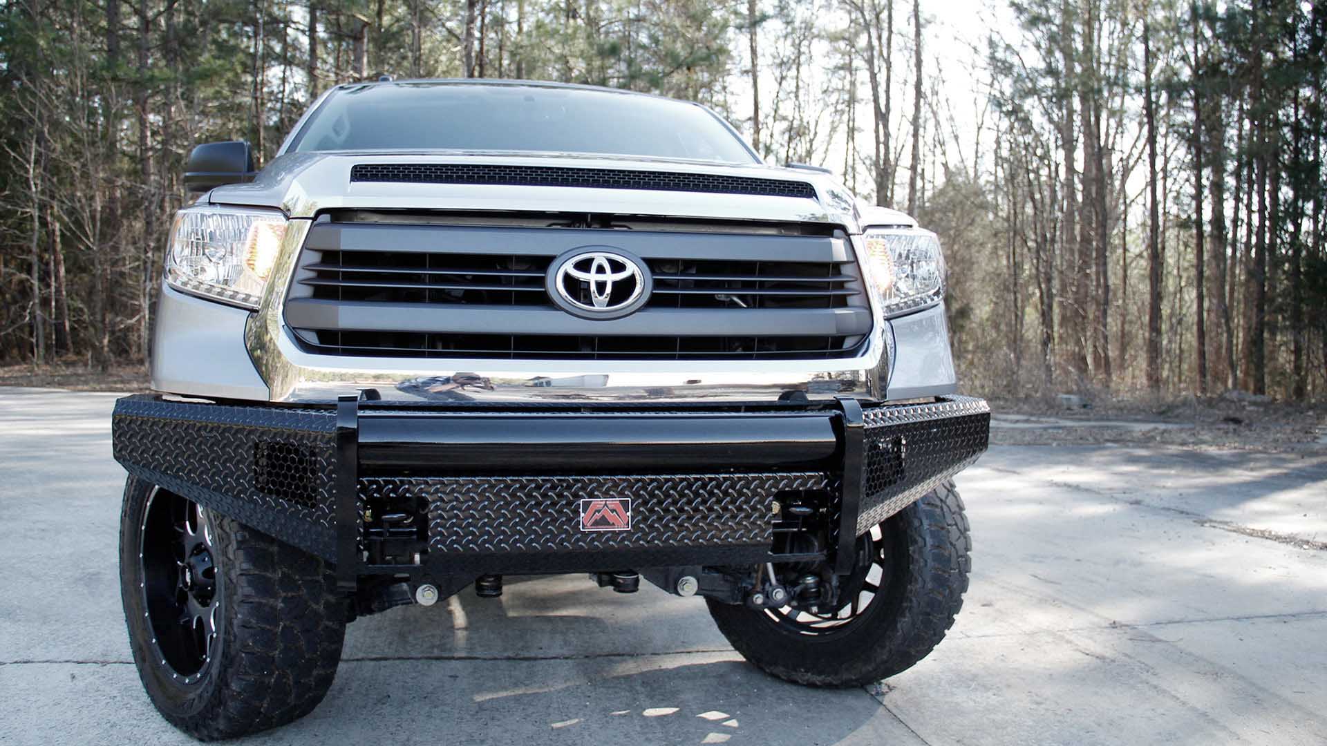 Fab Fours 2007-2013 Toyota Tundra Black Steel No Guard w/ Tow Hooks Front Ranch Bumper Model TT07-K1861-1
