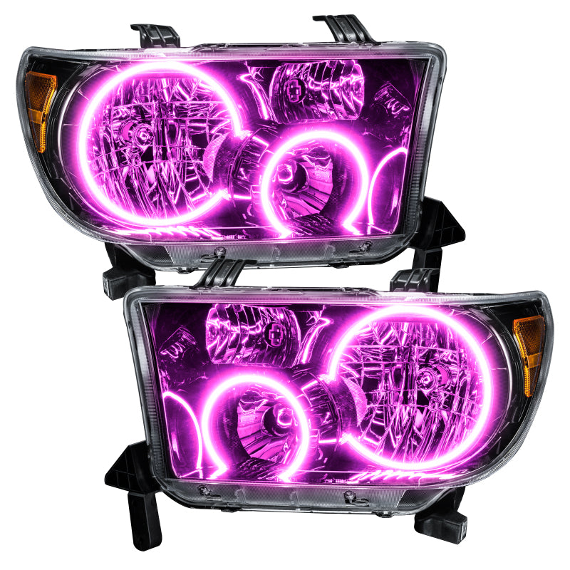 Oracle 07-11 Toyota Tundra Pre-Assembled Headlights - Black Housing - ColorSHIFT