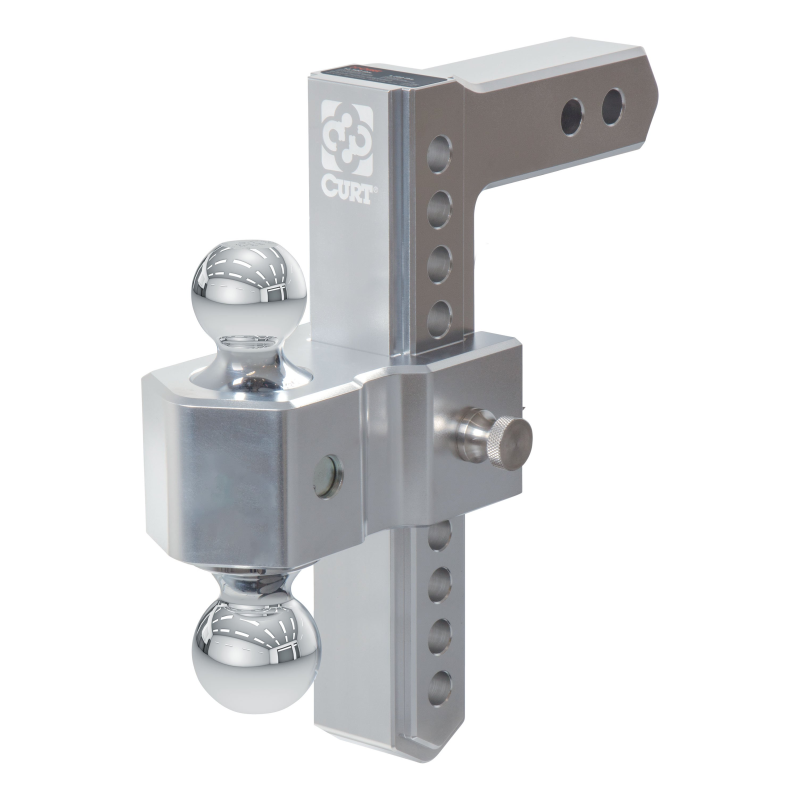 CURT AlumaLite Adjustable Aluminum Hitch with Dual Ball, 9-1/2" Drop Model 45366