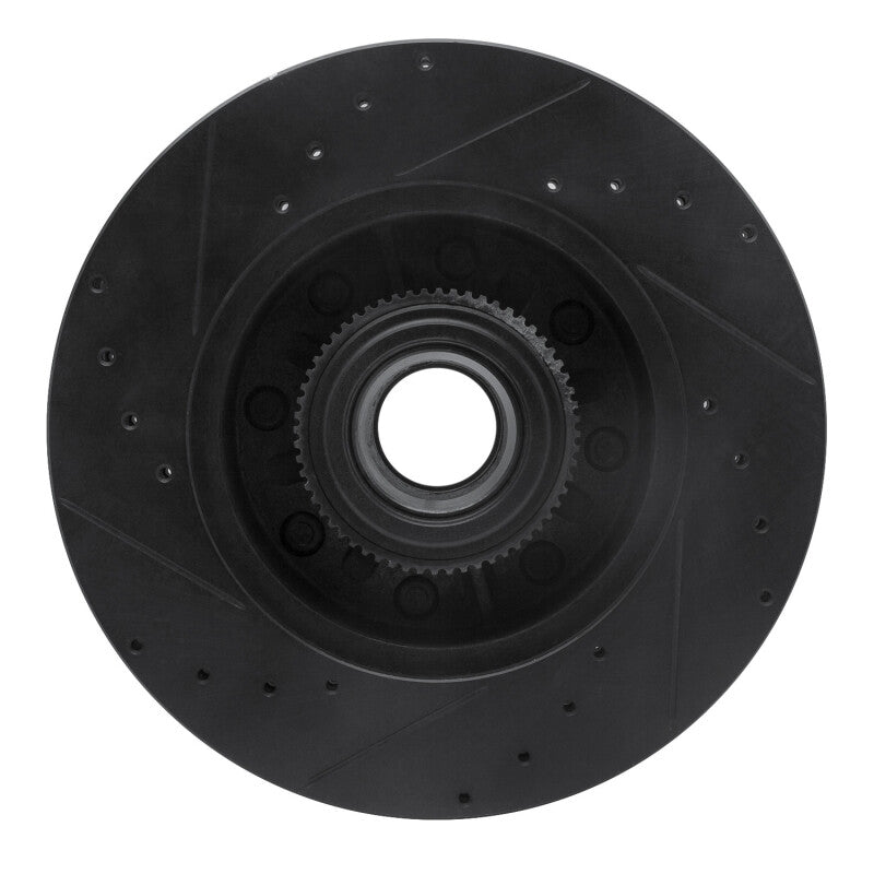 R1 11-25 Ford F-350 Super Duty 2WD Front Right Drilled & Slotted Black Brake Rotor