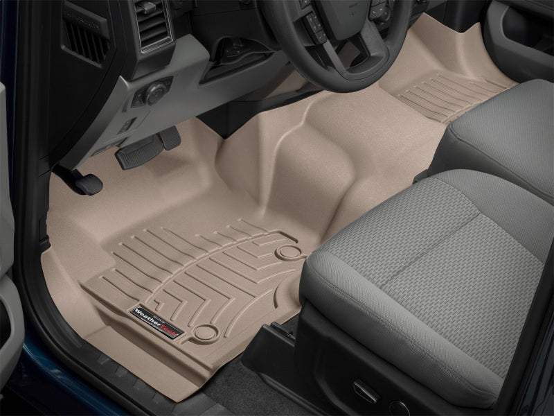 WeatherTech 17+ Ford F-250/F-350/F-450 Front FloorLiner - Tan (w/ First Row Bench Seats)