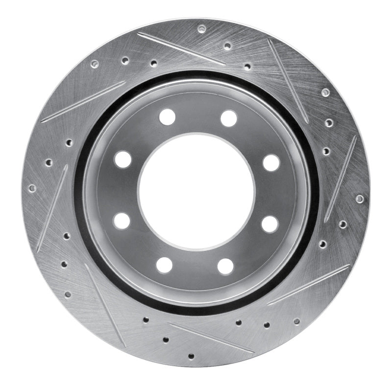 R1 99-25 Chevrolet Suburban 2500 Rear Left Drilled & Slotted Silver Brake Rotor
