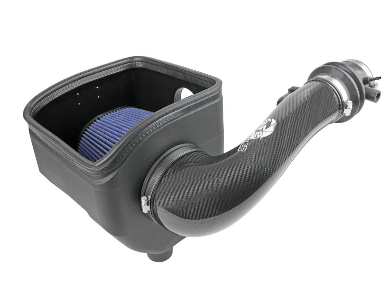 afe Track Series Open Element Intake for Nissan Patrol Y61, designed for L6-4.8L engines, featuring a carbon fiber intake tube and filter.