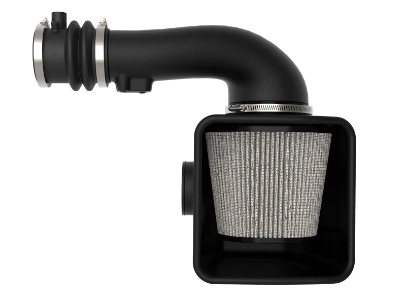 afe Magnum FORCE Open Element Intake for Nissan Patrol Y61, designed for L6-4.8L engines, showcasing a sleek black intake system.