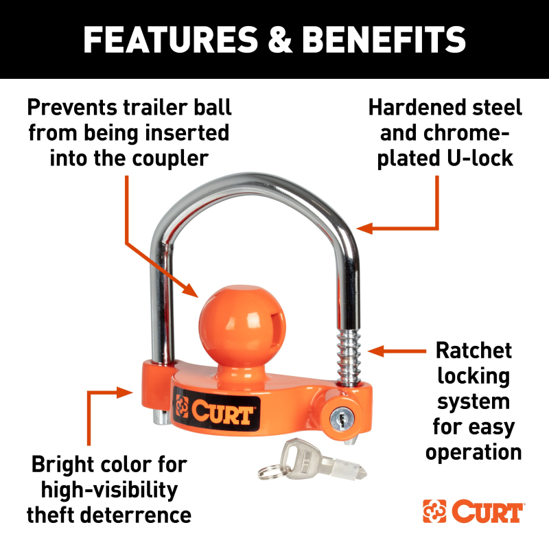 CURT Universal Trailer Coupler Lock Model 23090
