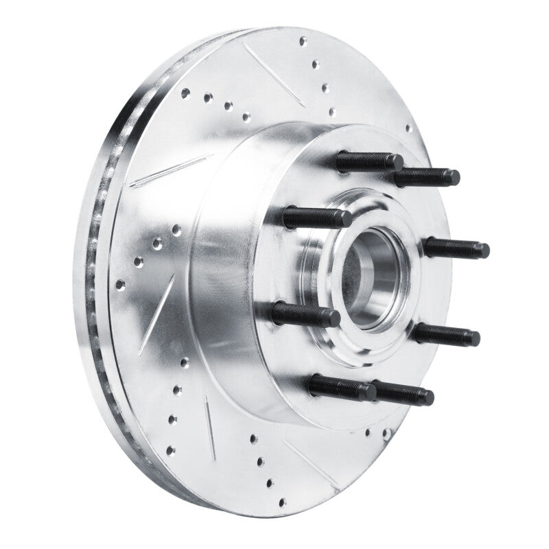 R1 11-25 Ford F-350 Super Duty 2WD Front Right Drilled & Slotted Silver Brake Rotor