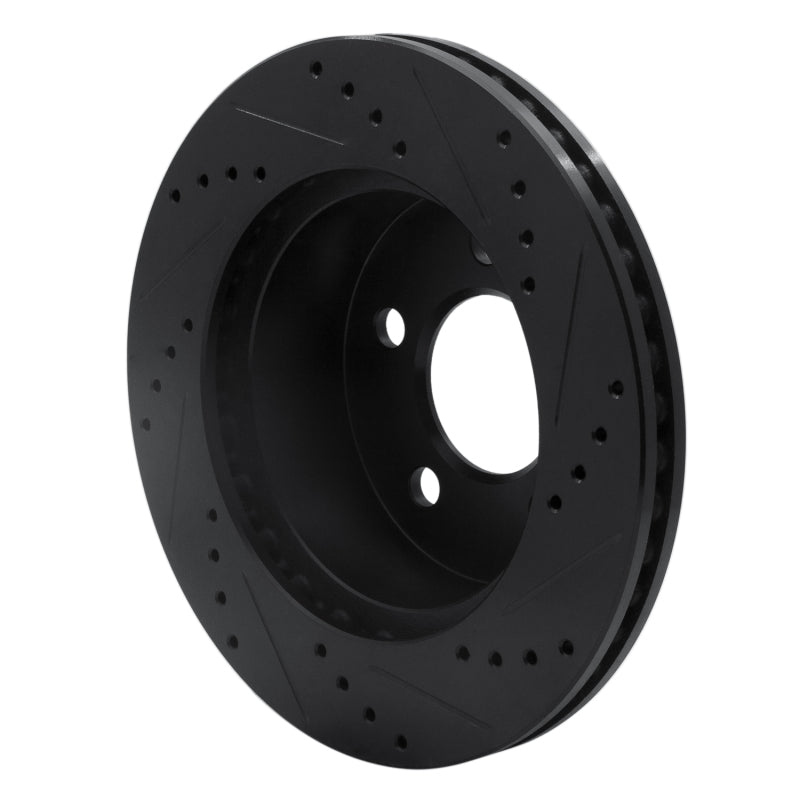 R1 99-06 Jeep Cherokee Front Left Drilled & Slotted Black Brake Rotor