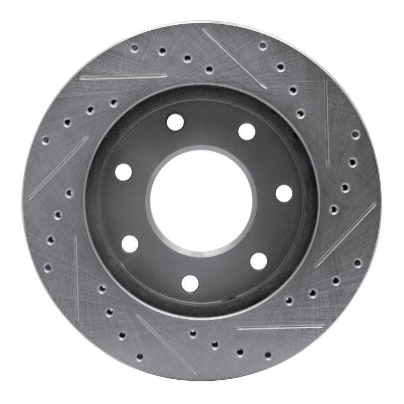 R1 04-08 Ford F-150 RWD Front Left Drilled & Slotted Silver Brake Rotor