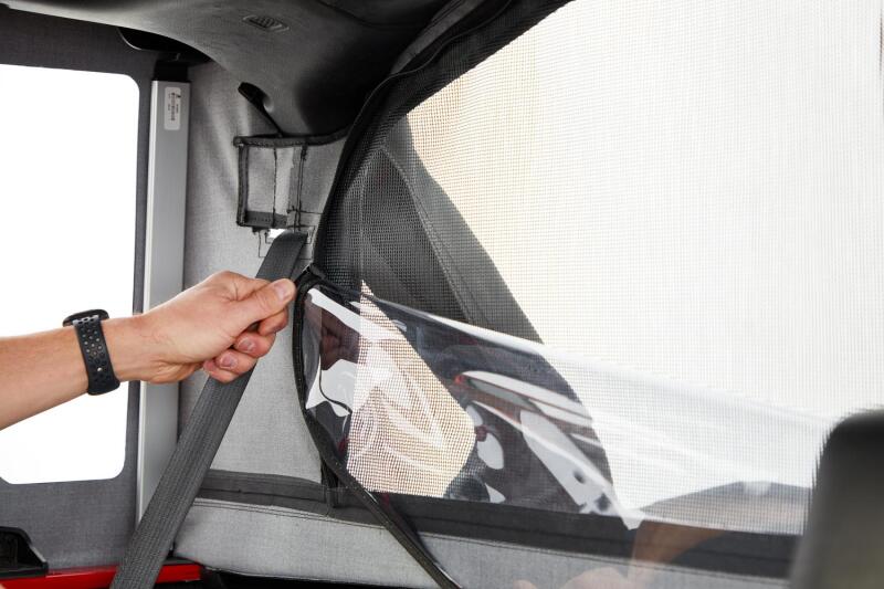 Bestop 18-26 Jeep Wrangler JL 4-Door Halftop Soft Top (Premium Black Twill)