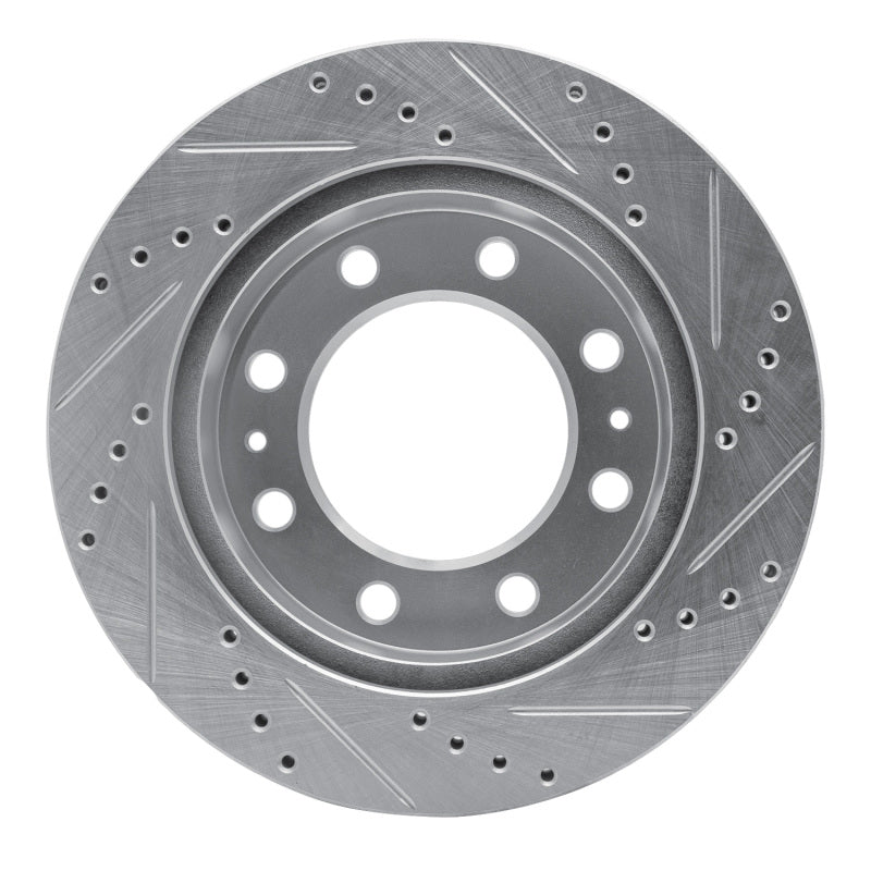 R1 01-25 Chevrolet Express 3500 Front Left Drilled & Slotted Silver Brake Rotor