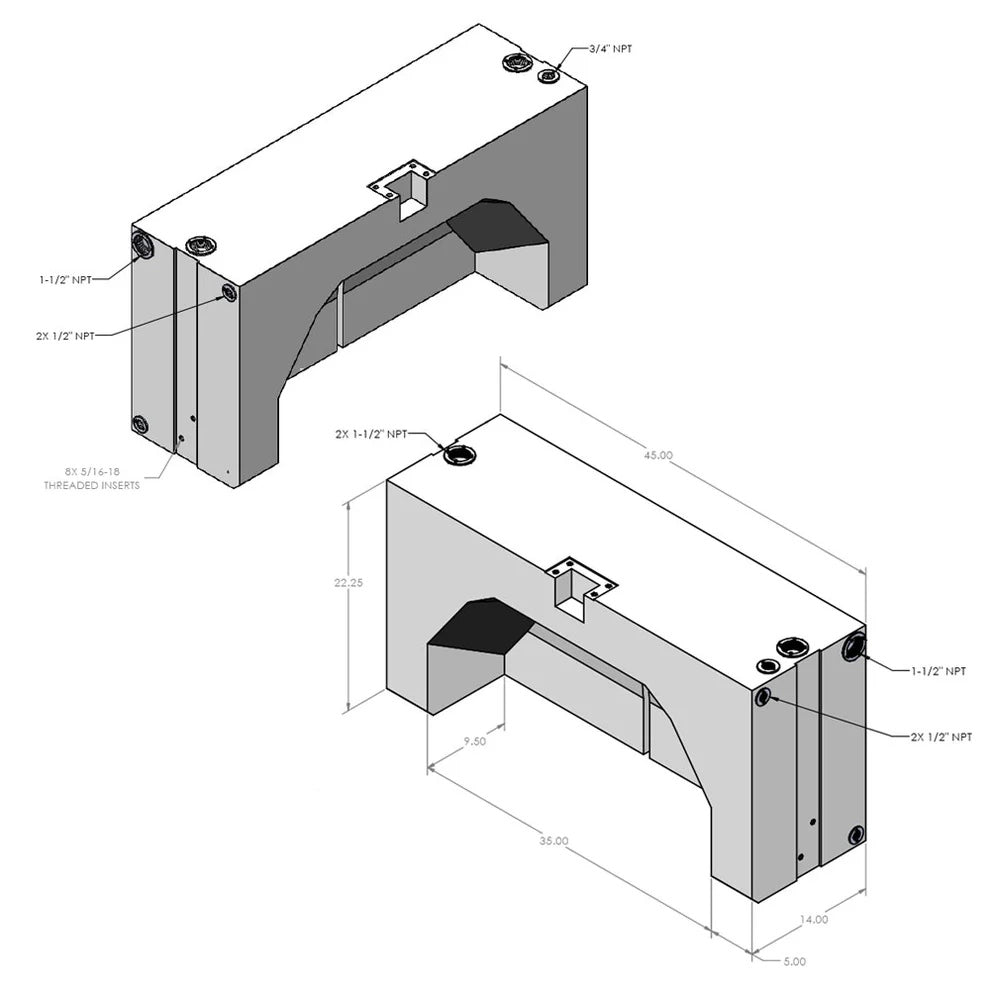 39 Gallon Wheel Well Water Tank For 2013-2025 Dodge / Ram Promaster 1500, 2500, 3500 136", 159", And 159" EXT (Both Sides)