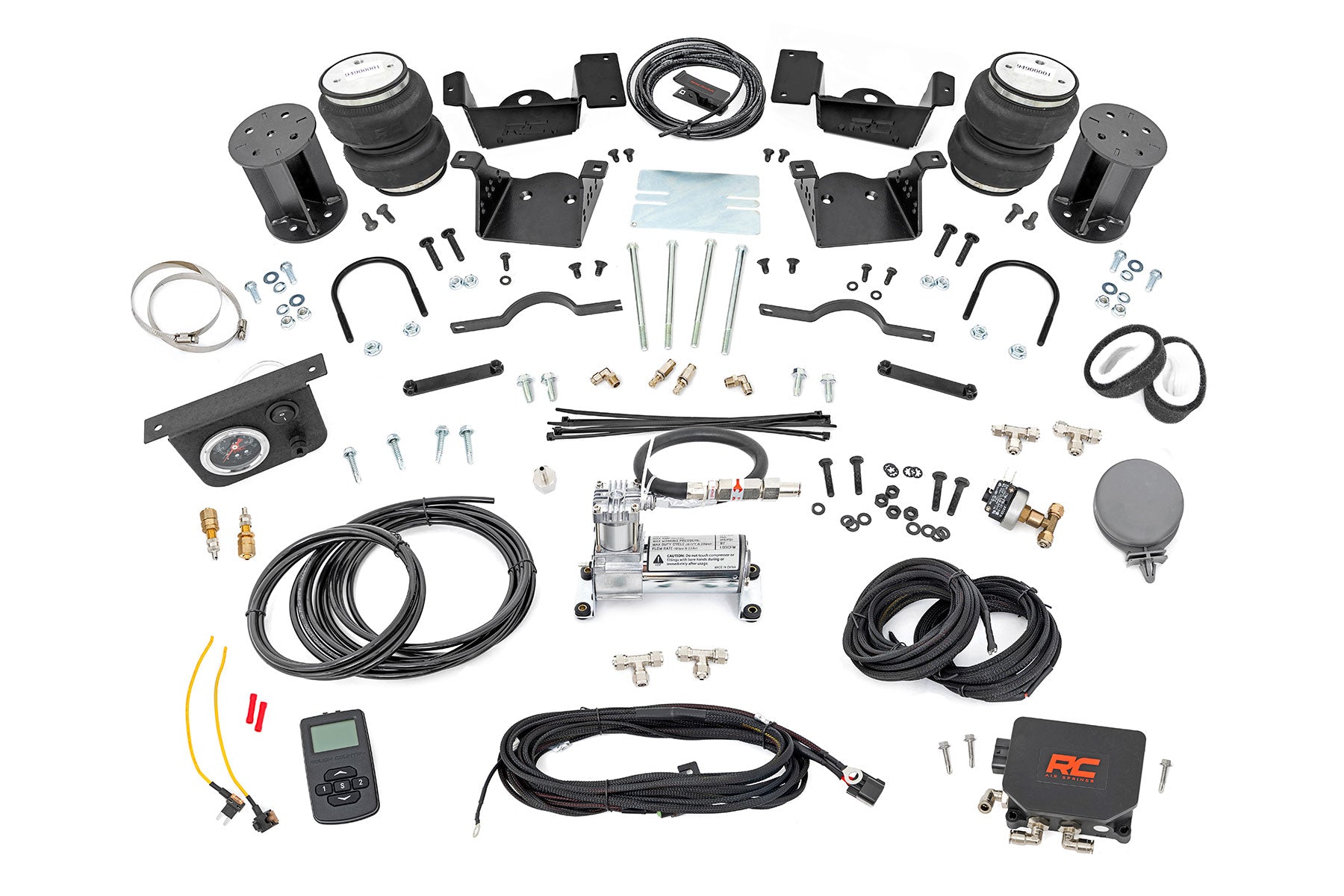 Air Spring Kit w/compressor Wireless Controller 7 Inch Lift Kit Silverado/Sierra 2500HD/3500HD (20-25 Rough Country