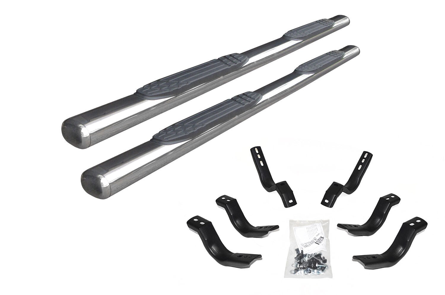4 Inch 1000 Series SideSteps & Bracket Kit Stainless Steel 1999-2013 Silverado/Sierra 1500/2500 HD/3500 HD Go Rhino