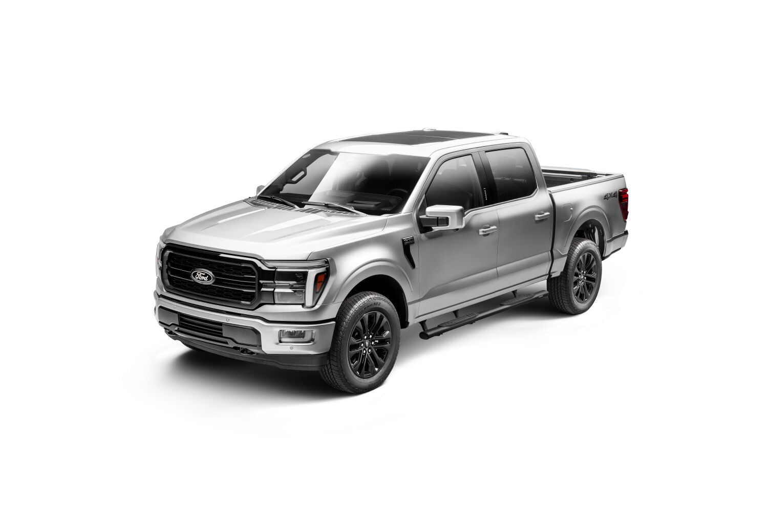 4 Inch 1000 Series SideSteps & Bracket Kit Textured Black 2015-2026 Ford F-150/ F-250/F-350 Go Rhino