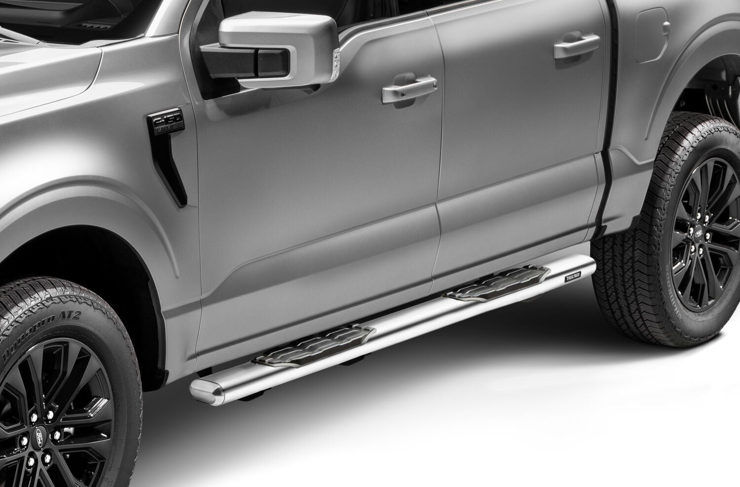 5 Inch 1000 Series Side Steps with Mounting Brackets Kit Polished Stainless Steel 2007-2021 Toyota Tundra Go Rhino