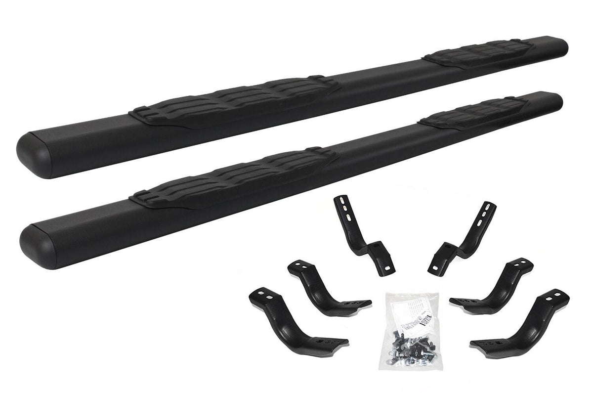 5 Inch 1000 Series Side Steps with Mounting Brackets Kit Textured Black 2019-2026 Ram 1500 Extended Cab Go Rhino