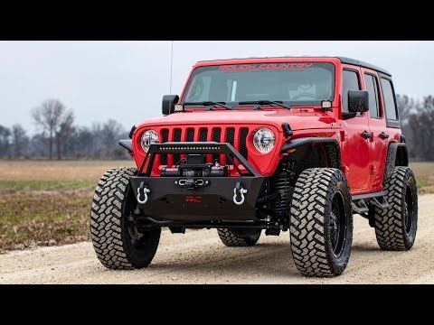 Jeep Stubby Front Trail Bumper 18-20 Wrangler JL and 20-Present Gladiator JT Rough Country