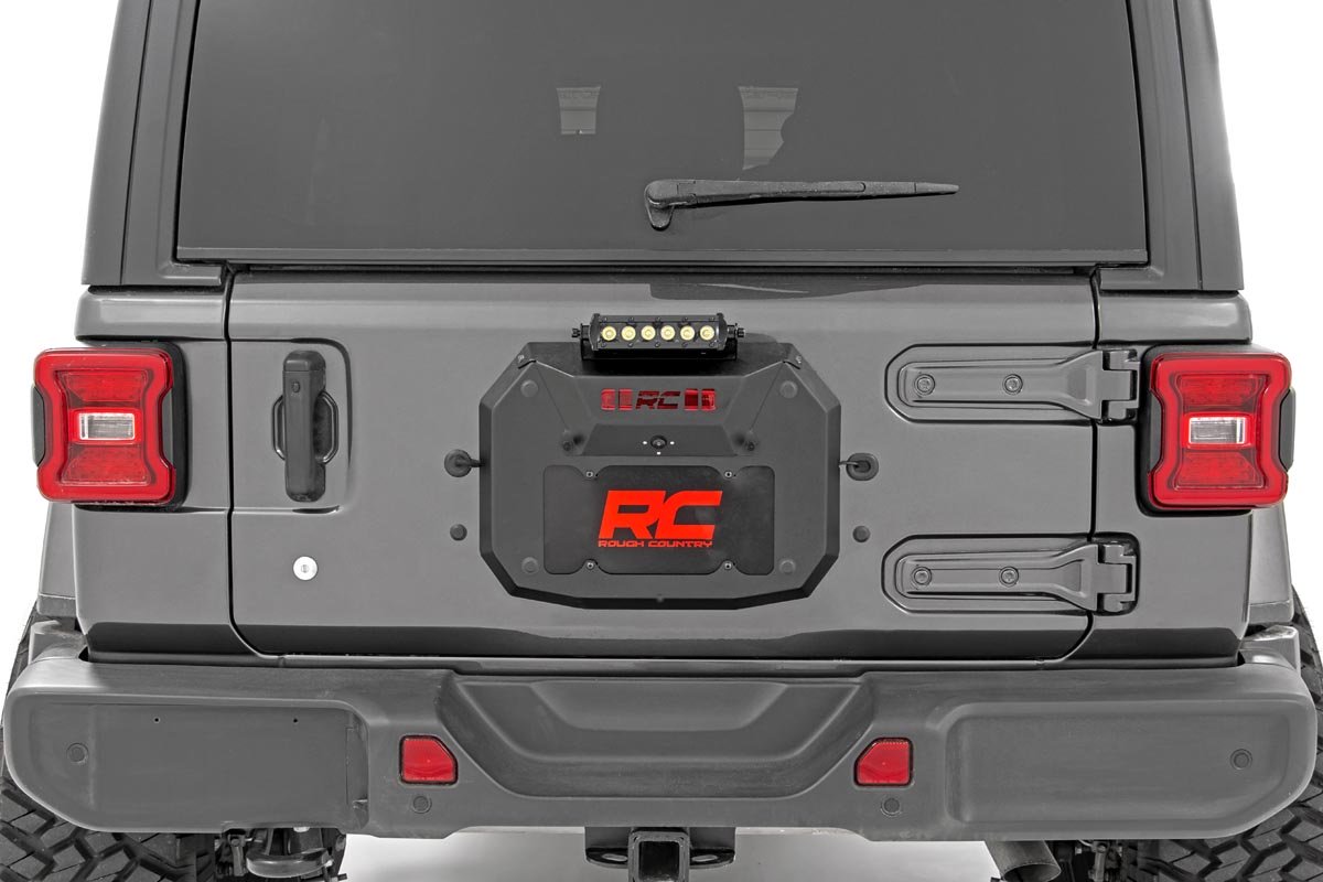 Jeep Spare Tire Delete Kit w/8 Inch Chrome Series LED 18-20 Wrangler JL Rough Country