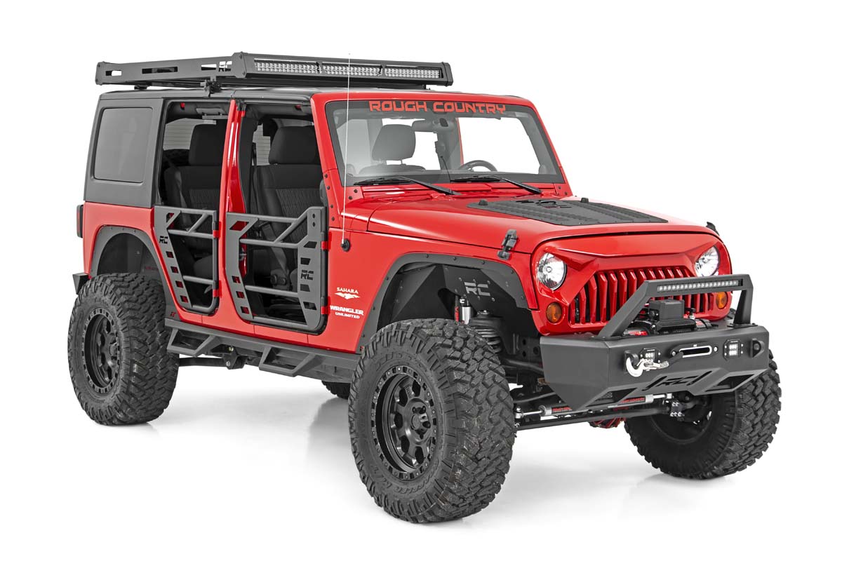 Roof Rack Black Series Lights Jeep Wrangler JK/Wrangler Unlimited (07-18) Rough Country