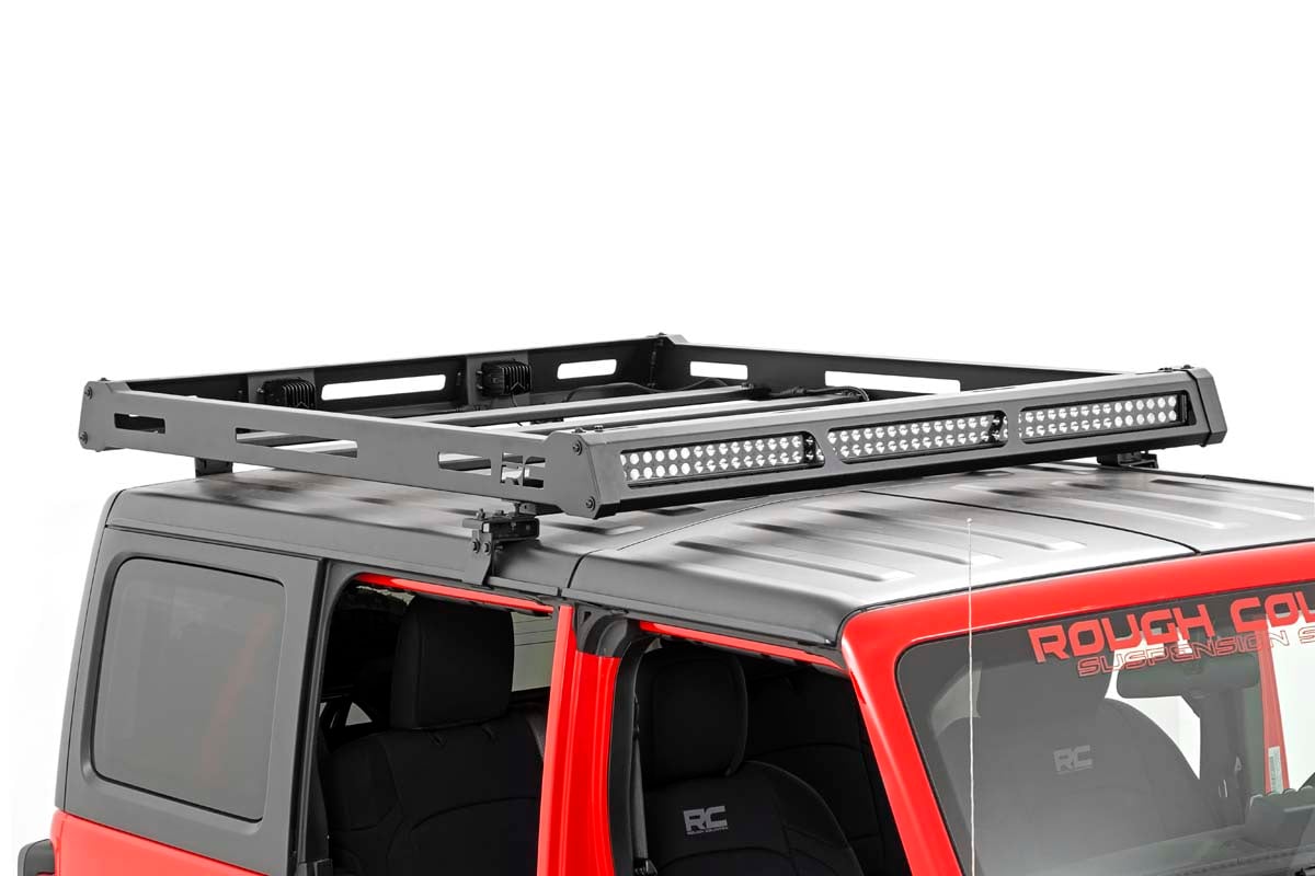 Roof Rack Black Series Lights Jeep Wrangler JL (18-26)/Wrangler Unlimited (18-26) Rough Country