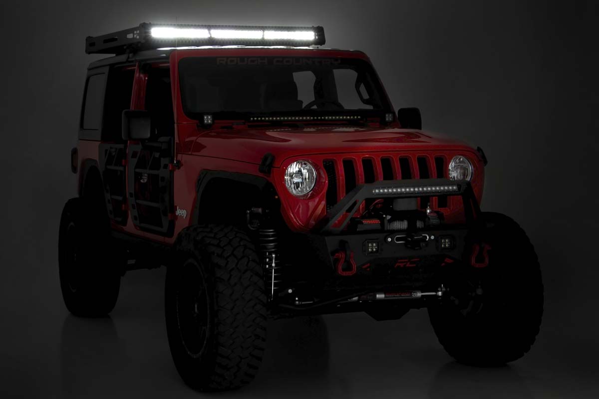 Roof Rack Black Series Lights Jeep Wrangler JL (18-26)/Wrangler Unlimited (18-26) Rough Country