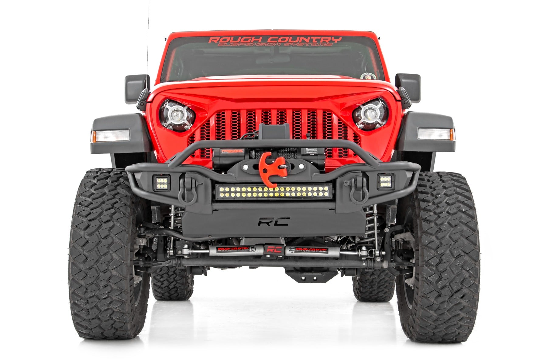 Front Winch Bumper Tubular Skid Plate Jeep Gladiator JT/Wrangler JK & JL/Wrangler Unlimited Rough Country
