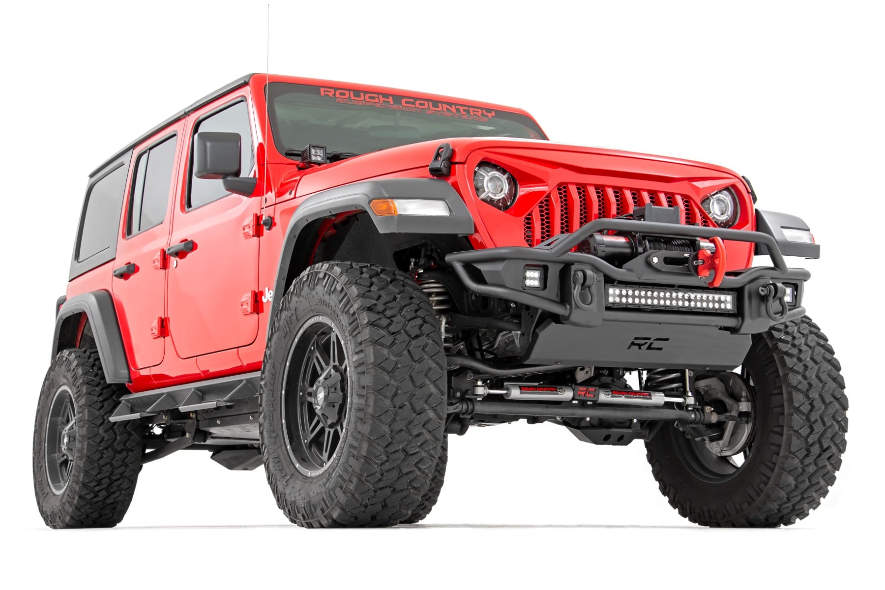 Front Winch Bumper Tubular Skid Plate Jeep Gladiator JT/Wrangler JK & JL/Wrangler Unlimited Rough Country