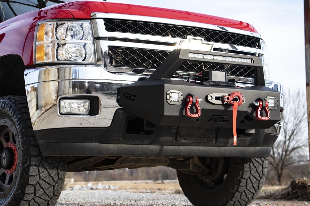 EXO Winch Mount Kit Chevy Silverado 2500 HD/3500 HD 2WD/4WD (2011-2019) Rough Country