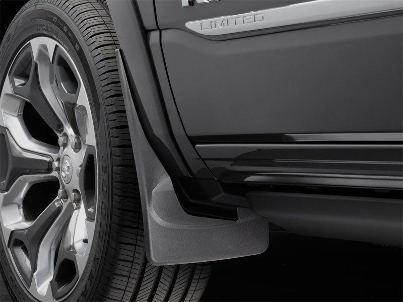 WeatherTech 19+ Dodge Ram w/ Factory Flares Front No Drill Mudflaps - Black