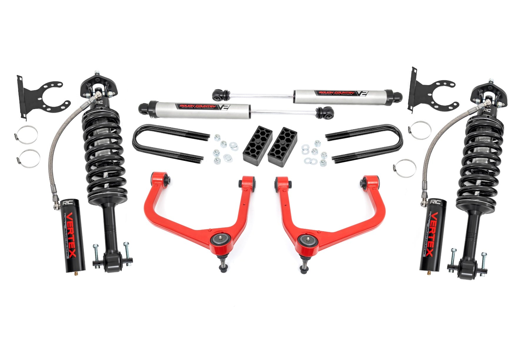3.5 Inch Lift Kit Vertex/V2 Red Chevy Silverado 1500 2WD/4WD (2025-2026) Rough Country
