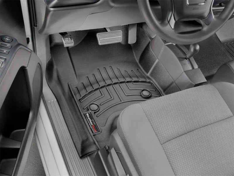 WeatherTech 2014+ Chevrolet Silverado 1500 Vinyl Front FloorLiner - Black (Fits Double / Crew Cab)