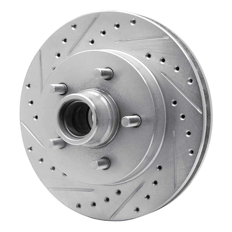 R1 1992-2002 Chevrolet C1500 Front Left Drilled & Slotted Silver Brake Rotor