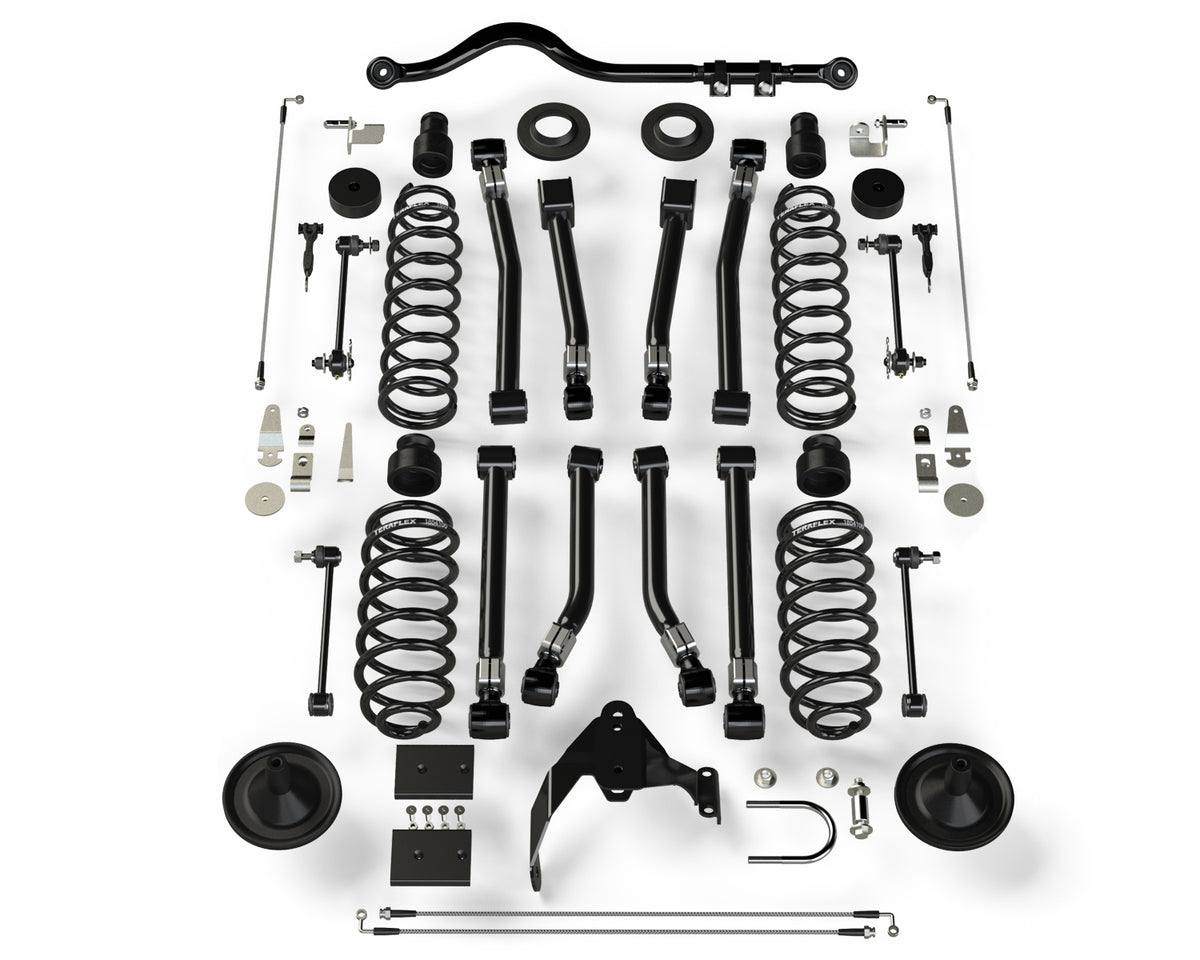 07-18 Wrangler JK 2 Door 4 Inch Suspension System w/ 8 Alpine Short Control Arms No Shocks TeraFlex
