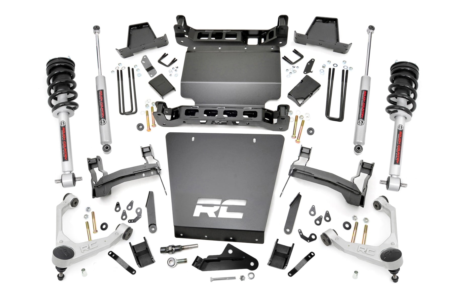 7 Inch Stamped Steel LCA Lift Kit Forged UCA Bracket N3 Struts Silverado/Sierra 1500 (16-18) Rough Country