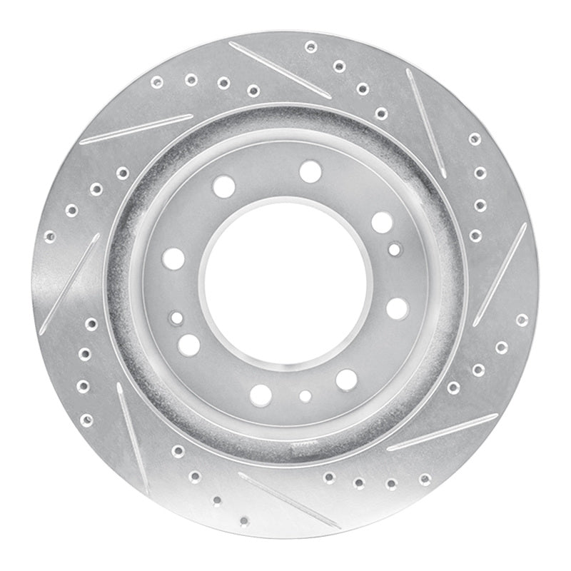 R1 2011-2025 Chevy Silverado 2500 HD/2500 HD Classic Front Left Drilled & Slotted Silver Brake Rotor