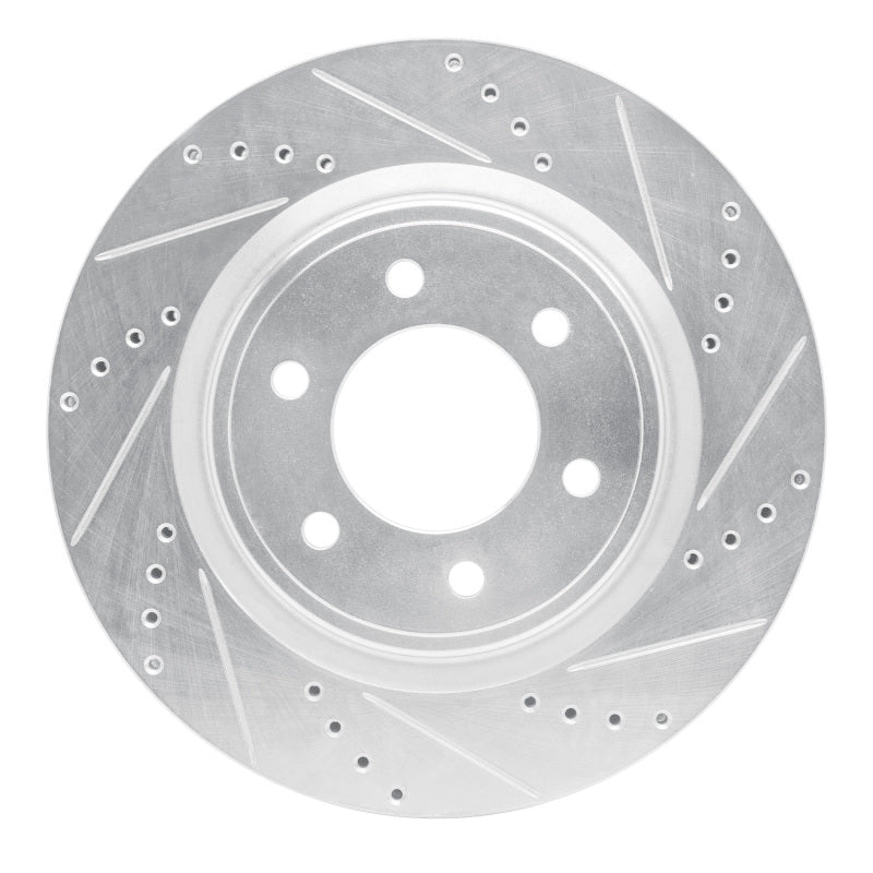R1 21-25 Ford F-150 RWD Front Right Drilled & Slotted Silver Brake Rotor