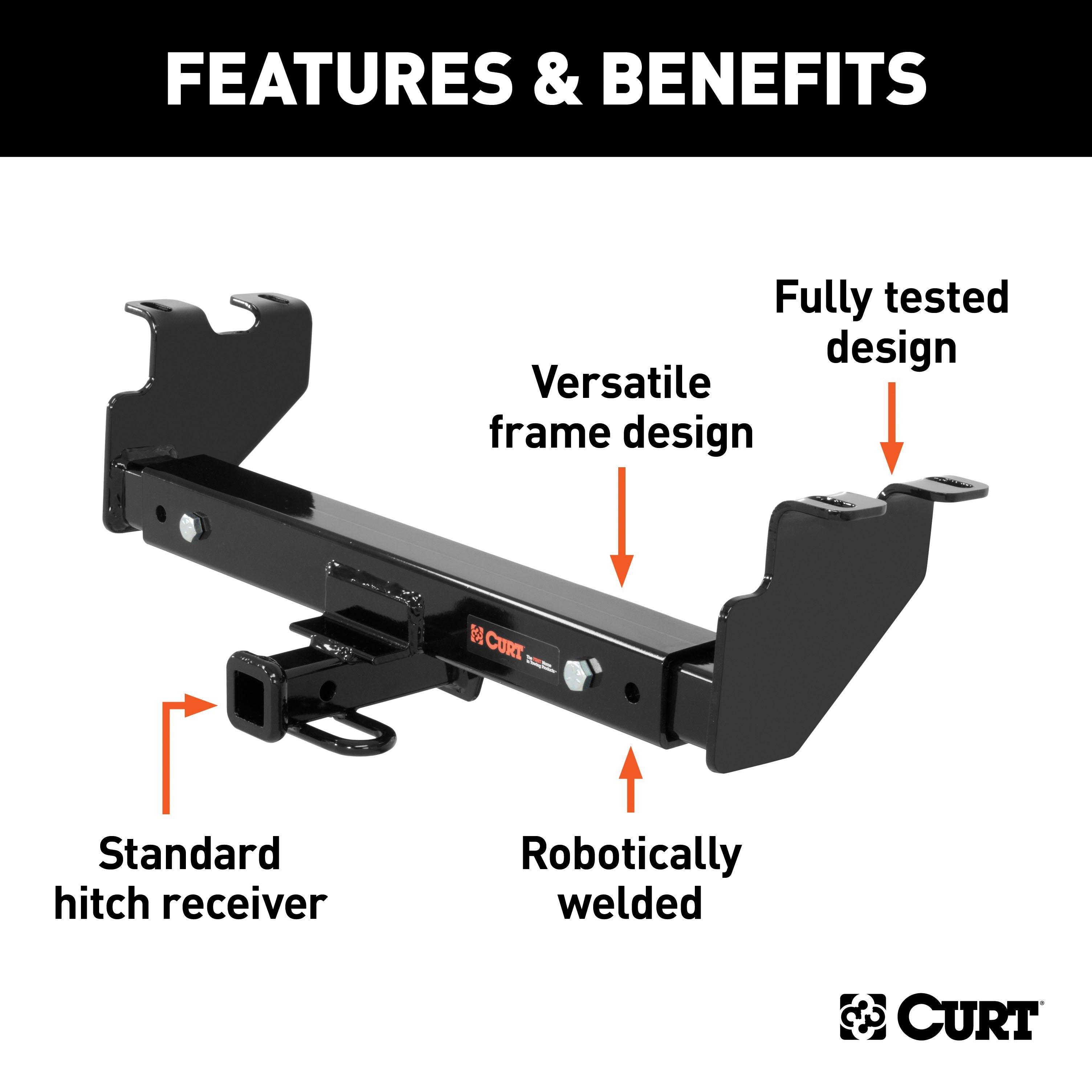 CURT Multi-Fit Class 2 Adjustable Hitch, 6-3/4-Inch Drop, 2-Inch Receiver, 3,500 lbs. Model 12923