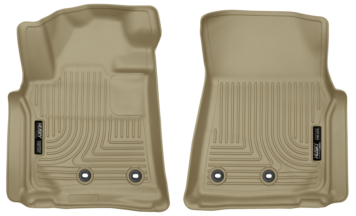 Weatherbeater Front Floor Liners For 2013-2021 LX570, Land Cruiser Tan Husky Liners