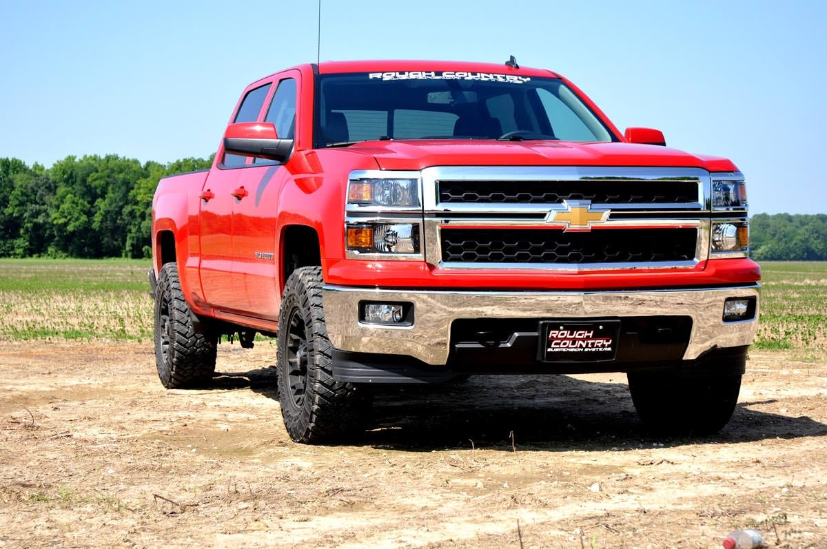 2 Inch Leveling Kit Aluminum Red Silverado/Sierra 1500 Truck (07-18) SUV (07-20) Rough Country