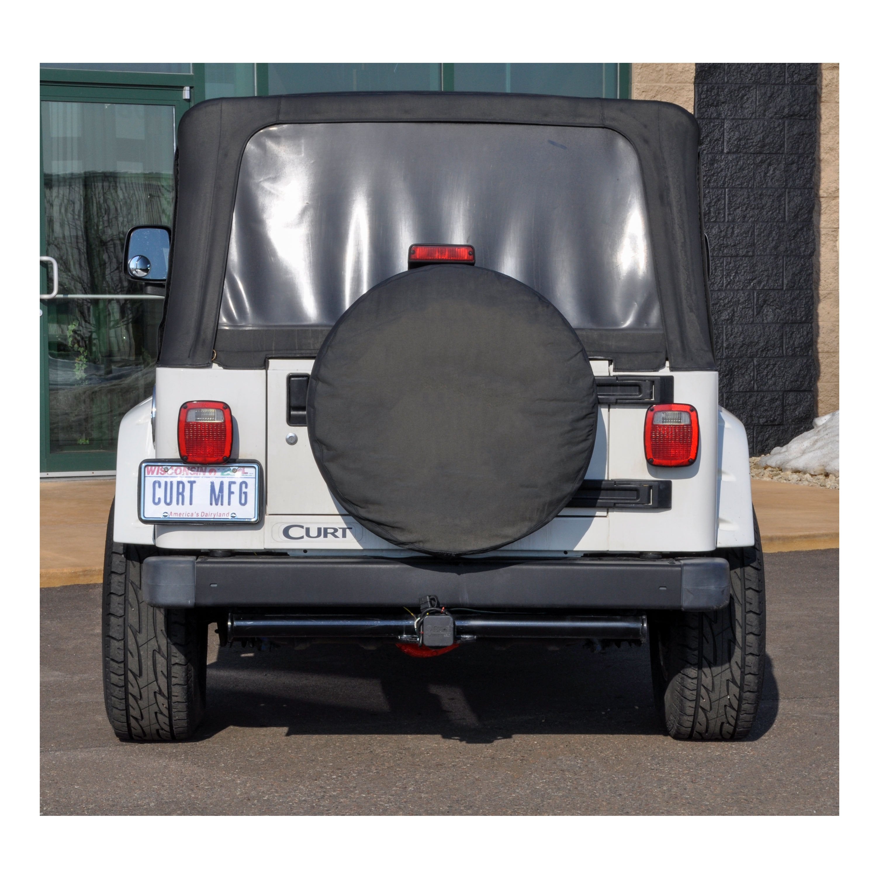 CURT Class 3 Trailer Hitch, 2-Inch Receiver, Round Tube Frame, Fits Select Jeep Wrangler TJ Model 13430