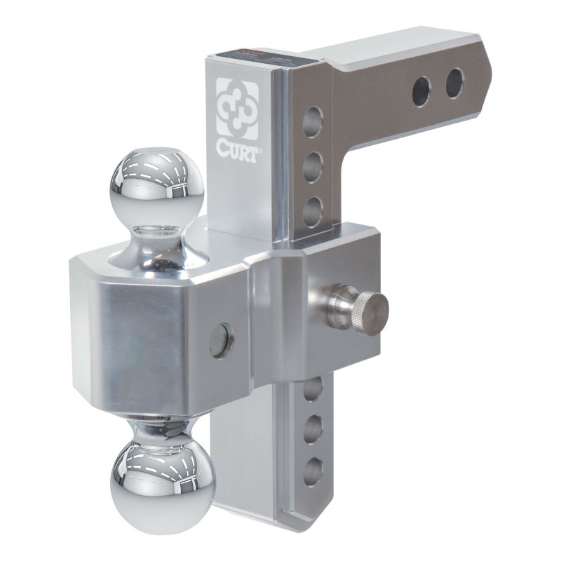 CURT AlumaLite Adjustable Aluminum Hitch with Dual Ball, 7-1/2" Drop Model 45365