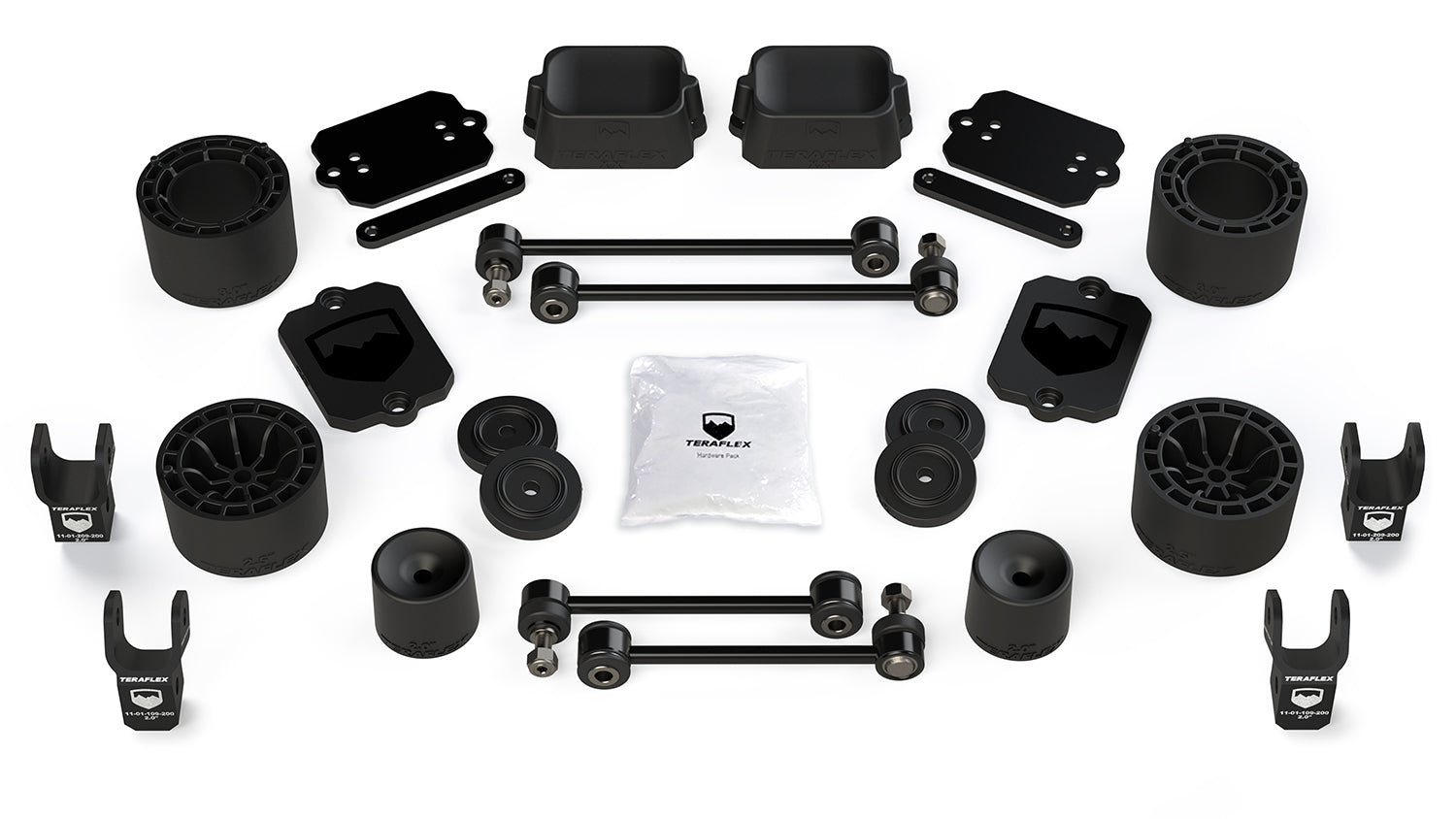 18-Up Wrangler JL 4 Door Sport Sahara 2.5 Inch Performance Spacer Lift Kit & Shock Extensions TeraFlex