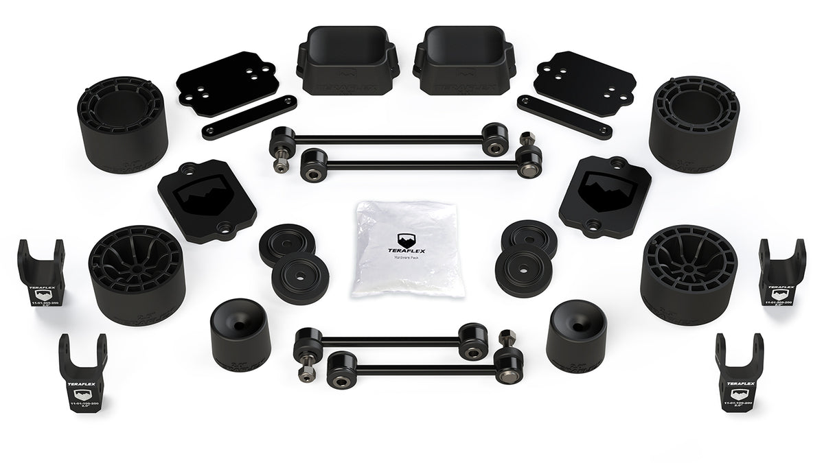 18-Up Wrangler JL 4 Door Sport Sahara 2.5 Inch Performance Spacer Lift Kit & Shock Extensions TeraFlex