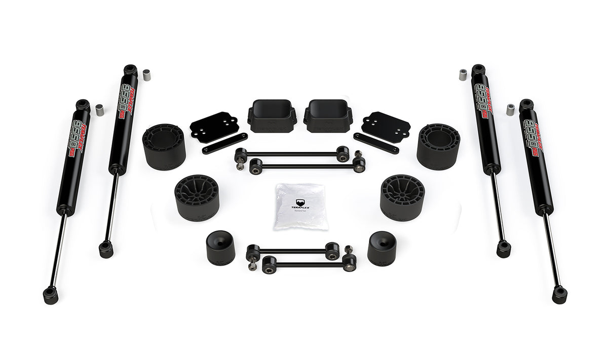 18-Up Wrangler JL 2 Door Rubicon 2.5 Inch Performance Spacer Lift Kit & 9550 VSS Twin-Tube Shocks TeraFlex