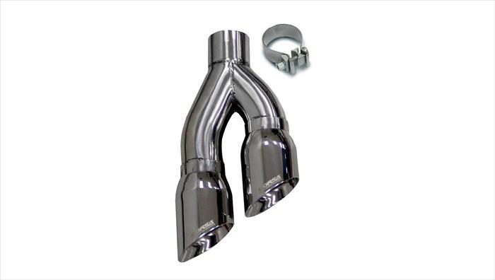 One Twin 4.0 Inch Side Swept Polished Pro-Series Tips (Clamp Included) Fits Corsa Exhaust Kits Stainless Steel Corsa Performance