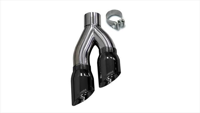 One Twin 4.0 Inch Side Swept Black Pro-Series Tips (Clamp Included) Fits Corsa Exhaust Kits Stainless Steel Corsa Performance