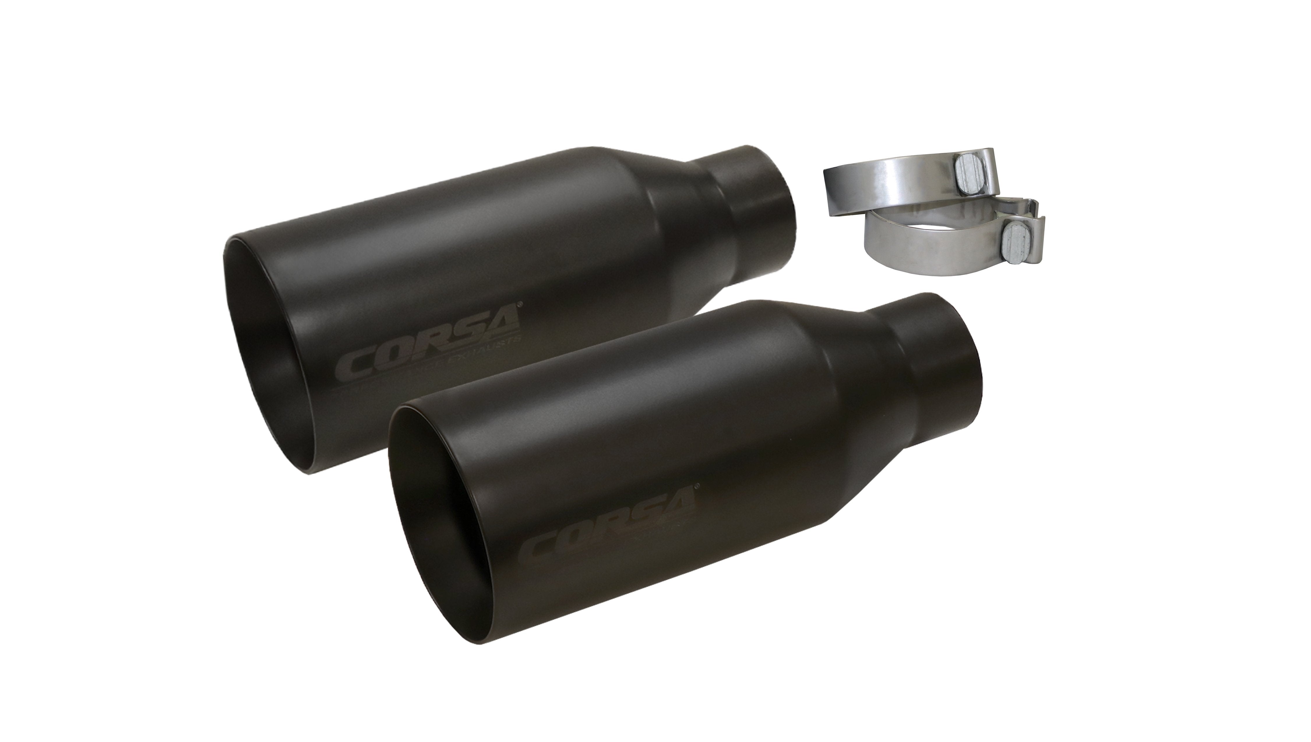 Two Single 5 Inch Gunmetal PVD Pro-Series Tips Clamps Included Stainless Steel Corsa Performance