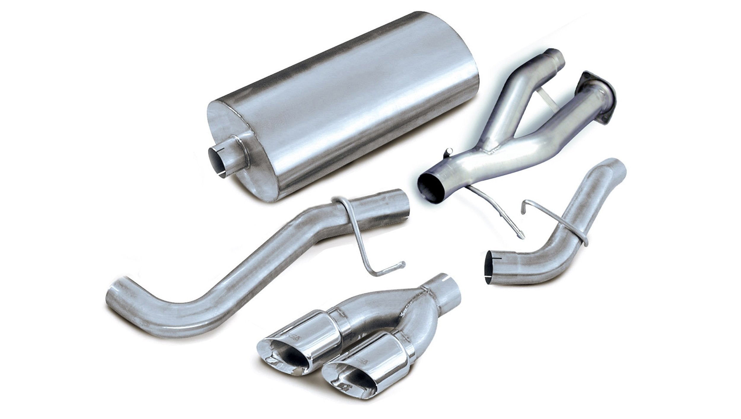 3.0 Inch Cat-Back Sport Single Side Exhaust 4.0 Inch Polished Tips 02-06 Cadillac Escalade ESV/EXT/GMC Yukon XL Denali 6.0L V8 Stainless Steel Corsa Performance