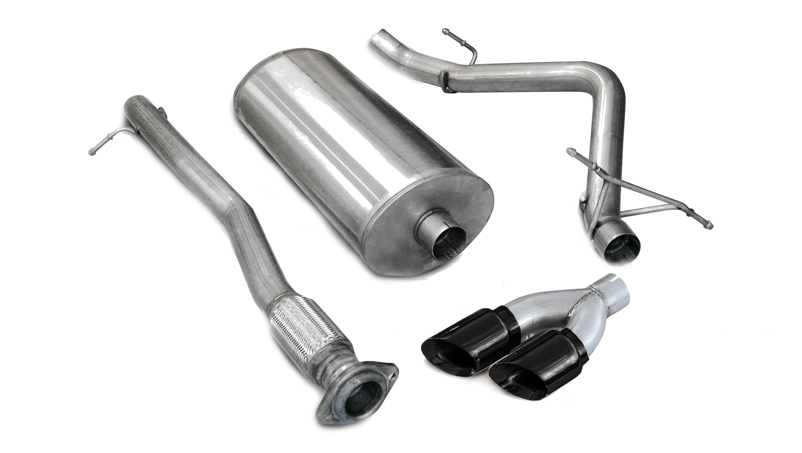 3.0 Inch Cat-Back Sport Single Side Exhaust 4.0 Inch Black Tips 07-08 Silverado/Sierra 143.5 Inch Wheelbase 4.8L/5.3L/6.0L V8 Stainless Steel Corsa Performance